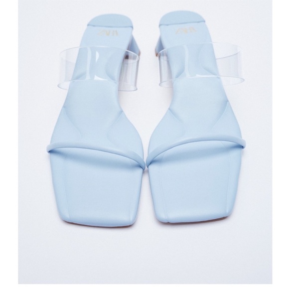 Zara SANDALS Size  38 (7.5) Pale Blue EUC - Picture 5 of 10